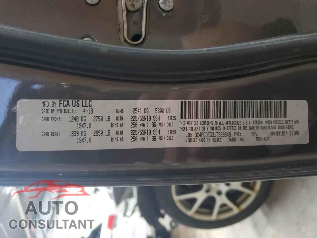 DODGE JOURNEY 2018 - 3C4PDDEG3JT389849