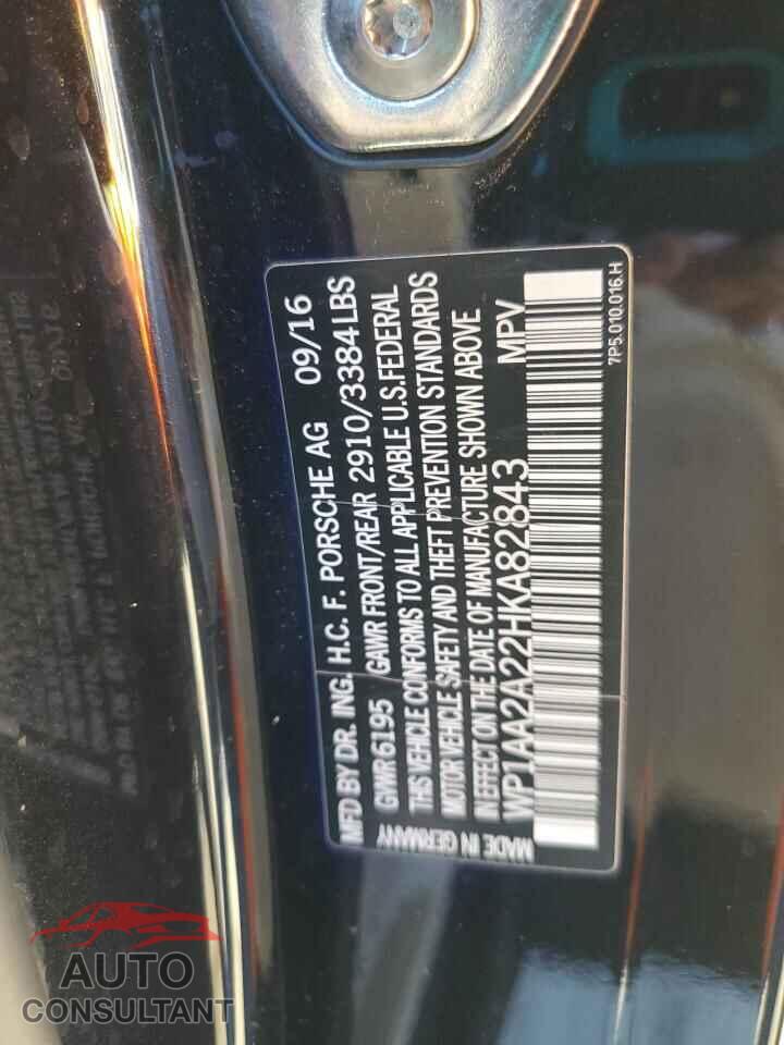 PORSCHE CAYENNE 2017 - WP1AA2A22HKA82843