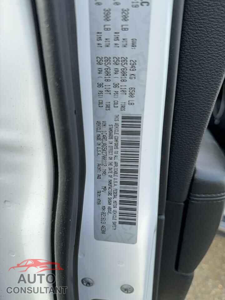 DODGE DURANGO 2019 - 1C4RDJAG5KC700112
