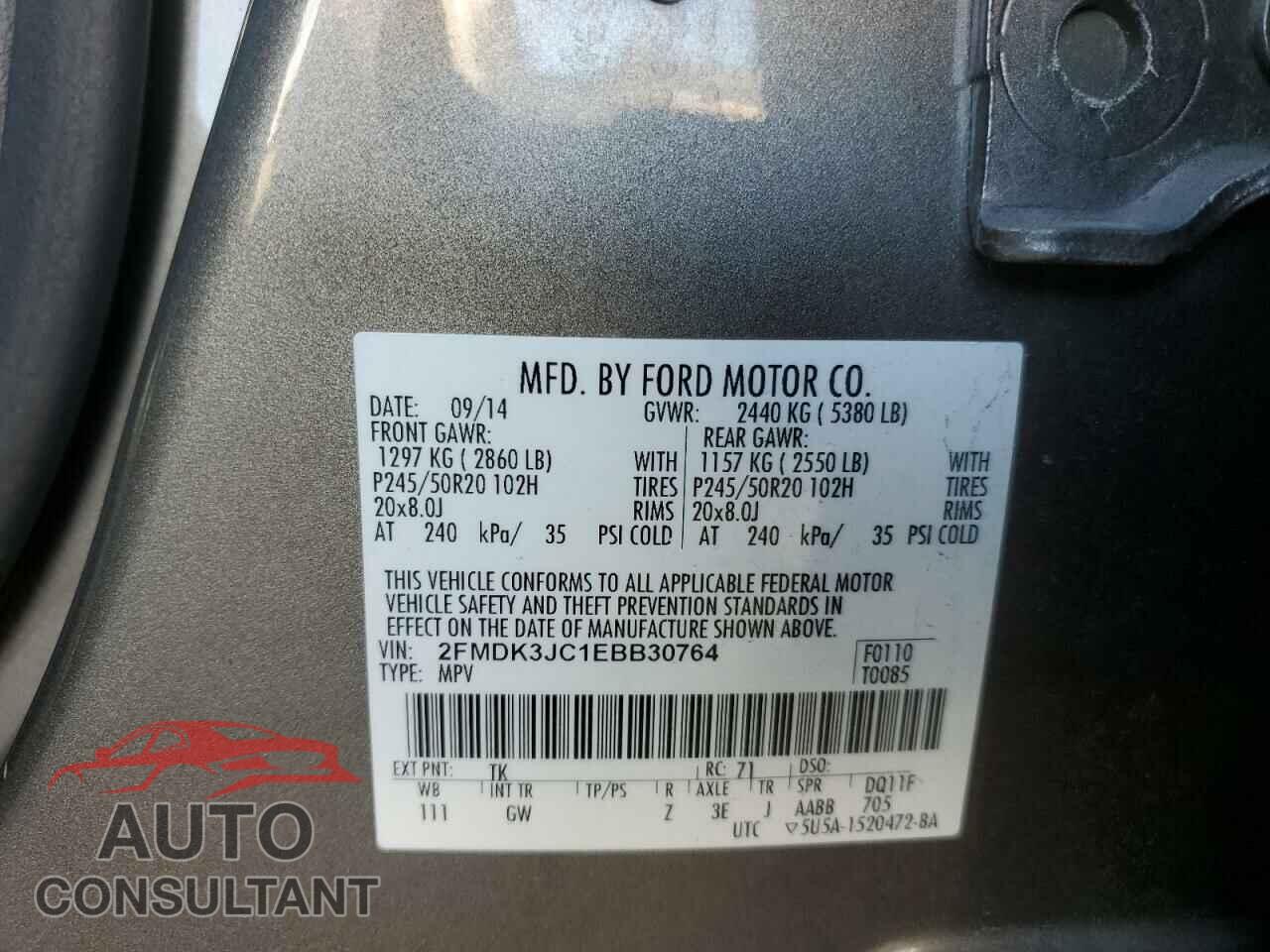 FORD EDGE 2014 - 2FMDK3JC1EBB30764
