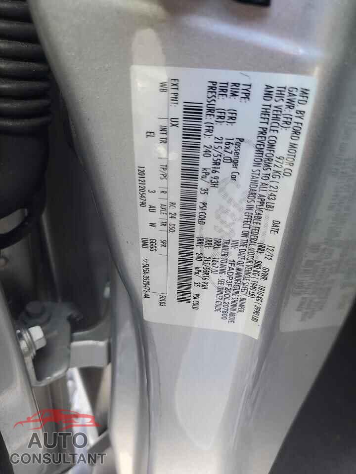 FORD FOCUS 2013 - 1FADP3F20DL207800