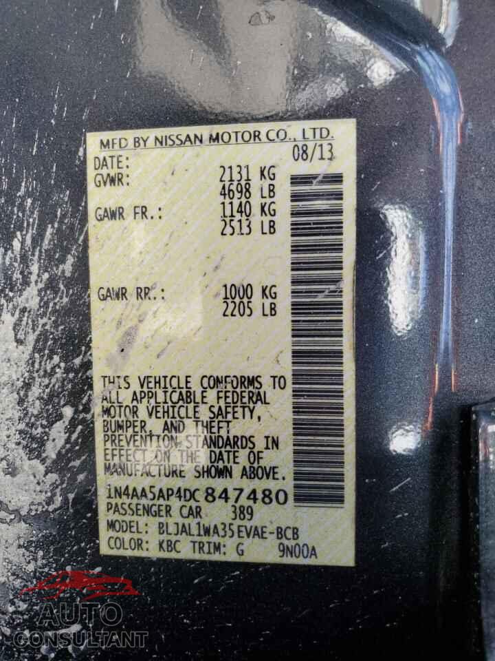 NISSAN MAXIMA 2013 - 1N4AA5AP4DC847480