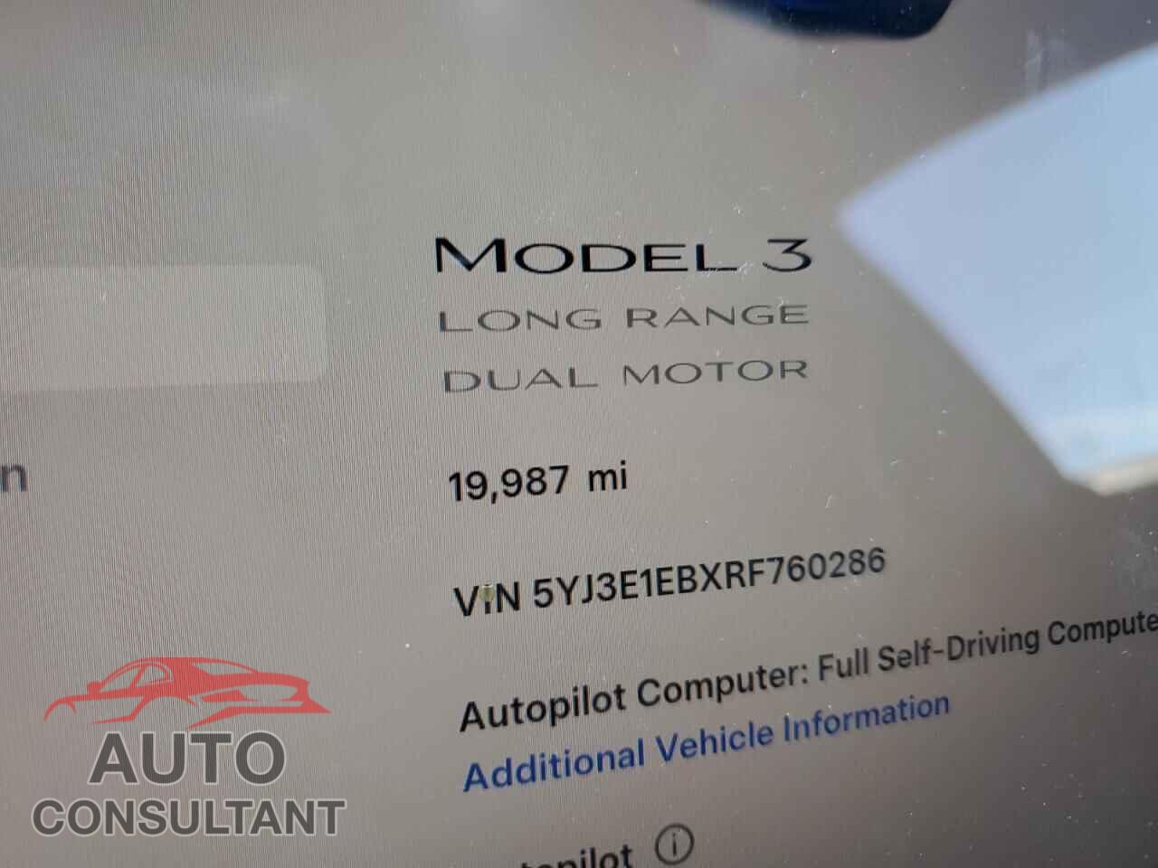 TESLA MODEL 3 2024 - 5YJ3E1EBXRF760286