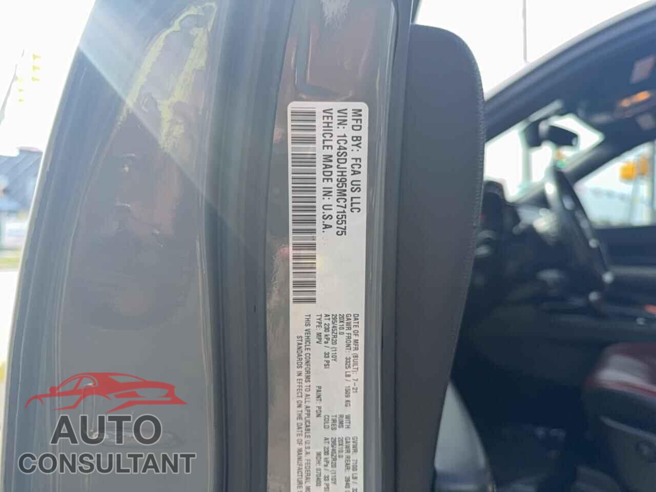 DODGE DURANGO 2021 - 1C4SDJH95MC715575