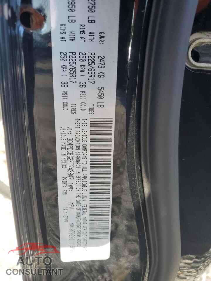 DODGE JOURNEY 2015 - 3C4PDCBG2FT743947