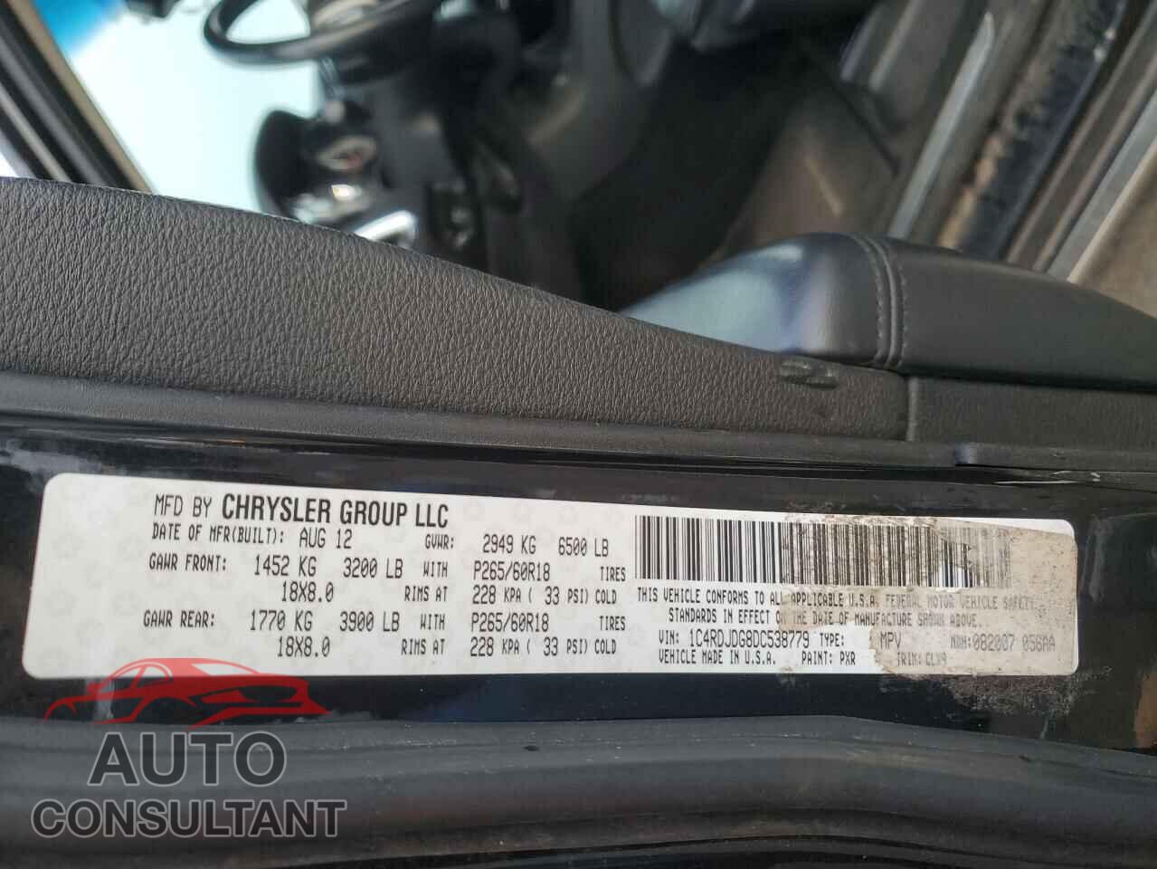 DODGE DURANGO 2013 - 1C4RDJDG8DC538779