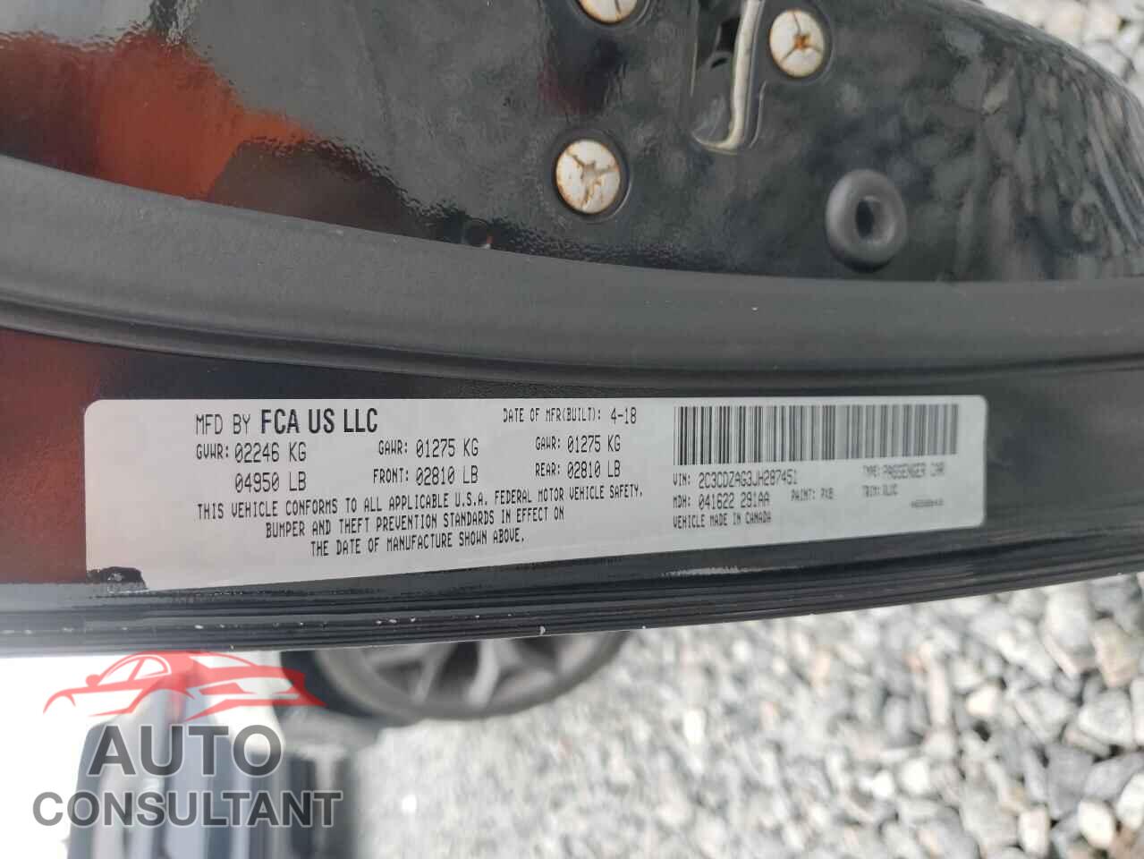 DODGE CHALLENGER 2018 - 2C3CDZAG3JH287451