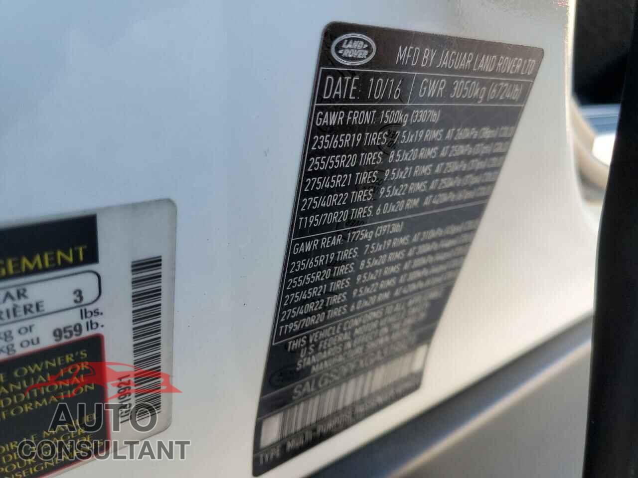 LAND ROVER RANGEROVER 2016 - SALGS2PFXGA319921