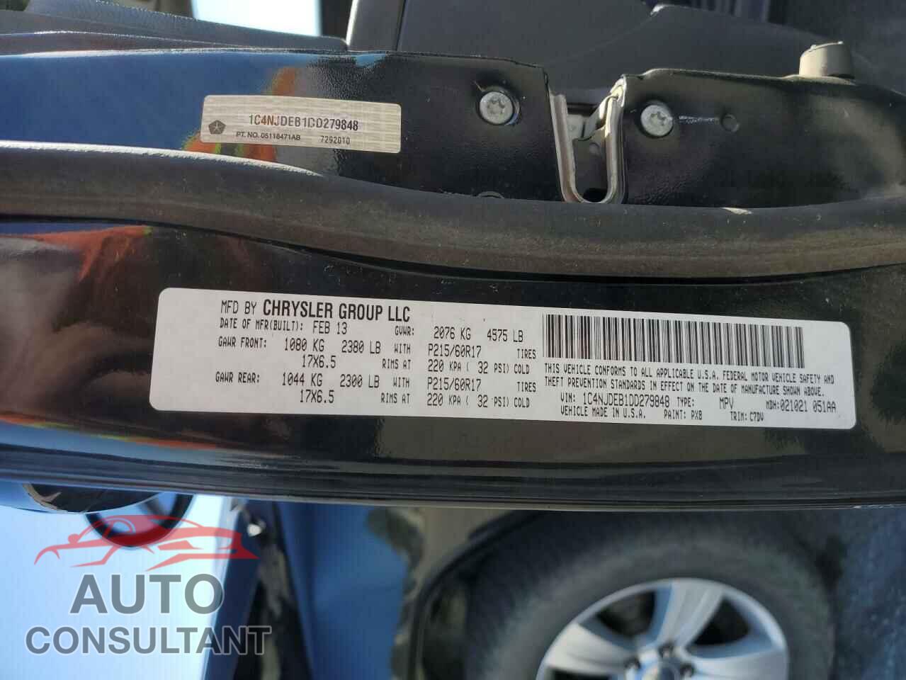 JEEP COMPASS 2013 - 1C4NJDEB1DD279848
