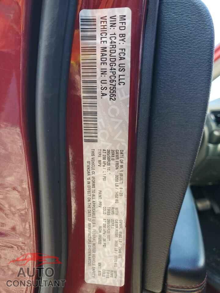DODGE DURANGO 2023 - 1C4RDJDG4PC675562