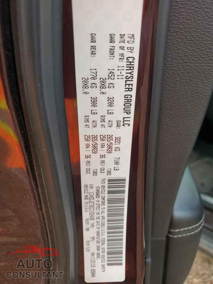 DODGE DURANGO 2012 - 1C4SDJET8CC152438