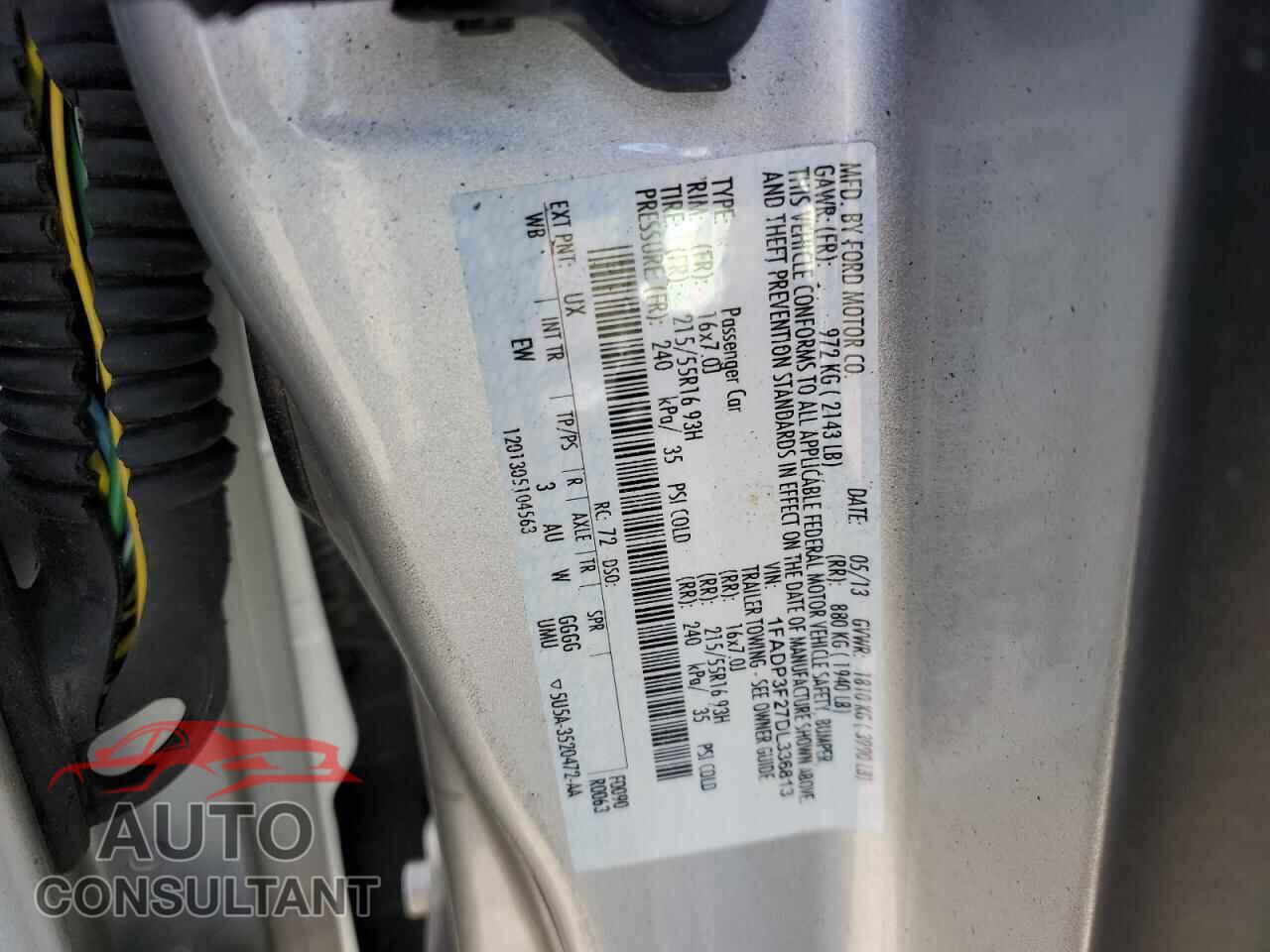 FORD FOCUS 2013 - 1FADP3F27DL336813