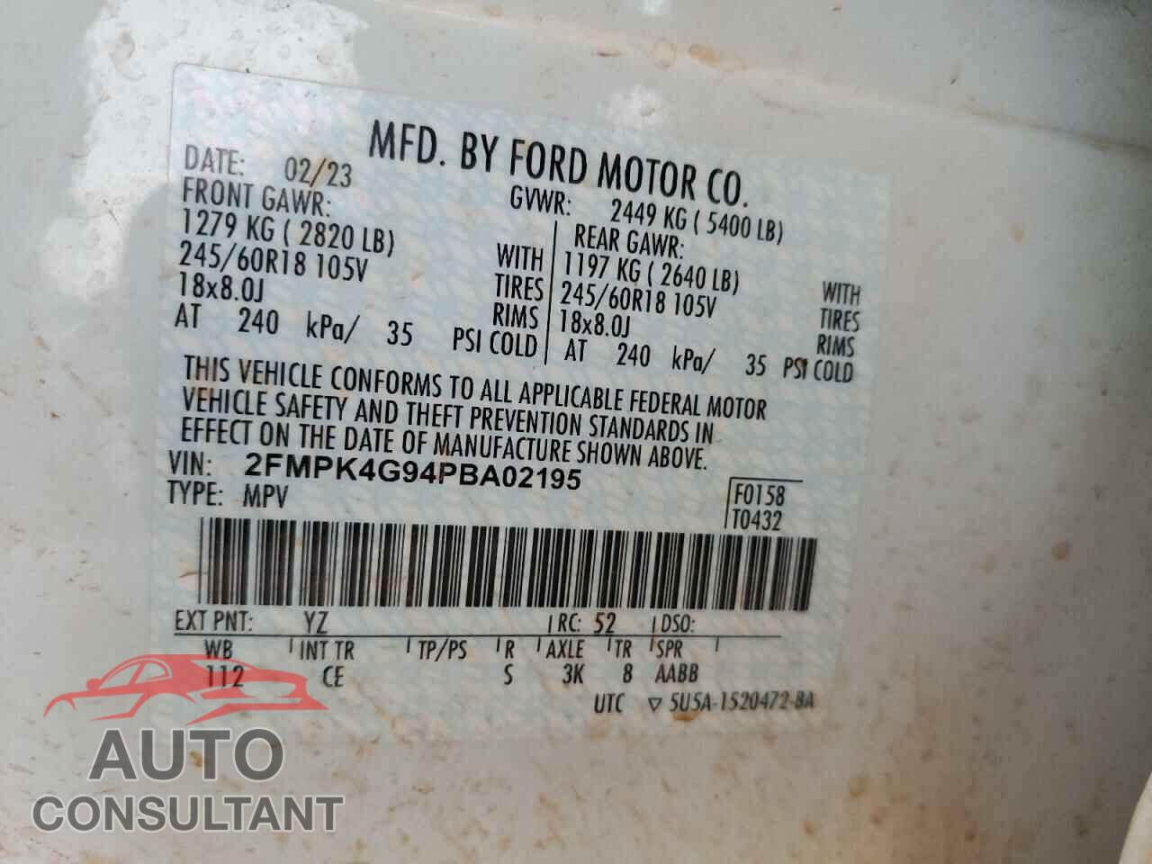 FORD EDGE 2023 - 2FMPK4G94PBA02195