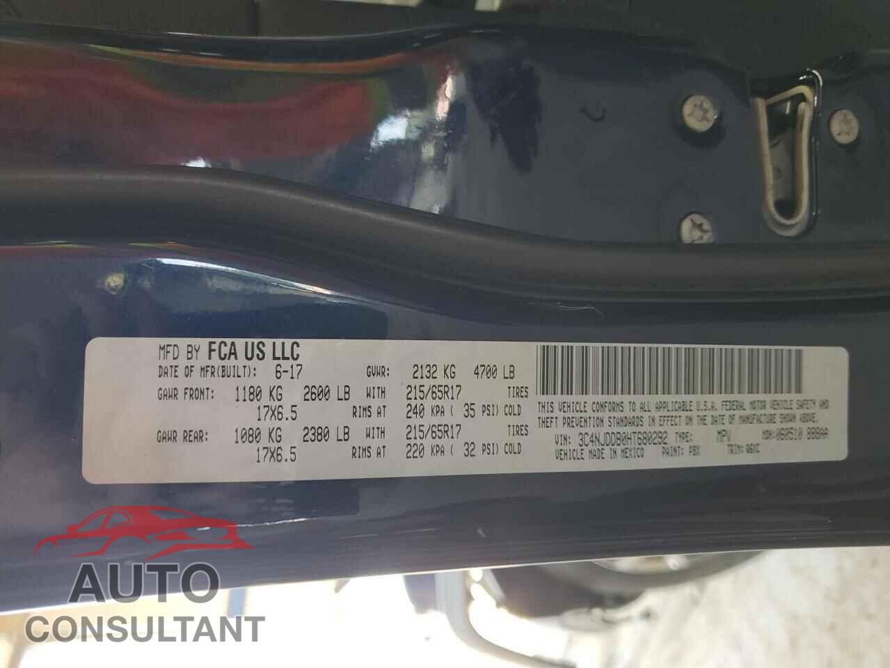 JEEP COMPASS 2017 - 3C4NJDDB0HT680292