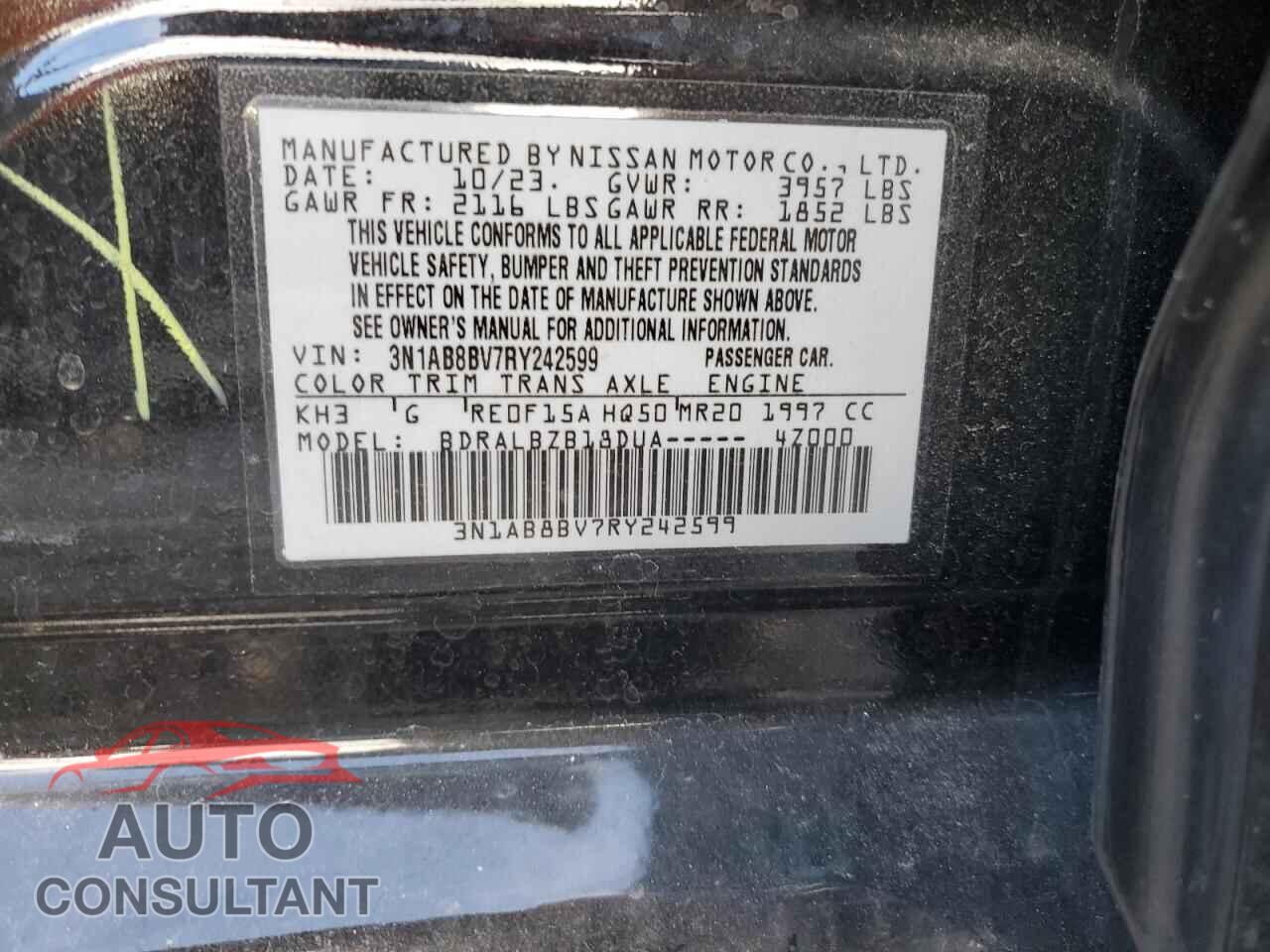 NISSAN SENTRA 2024 - 3N1AB8BV7RY242599