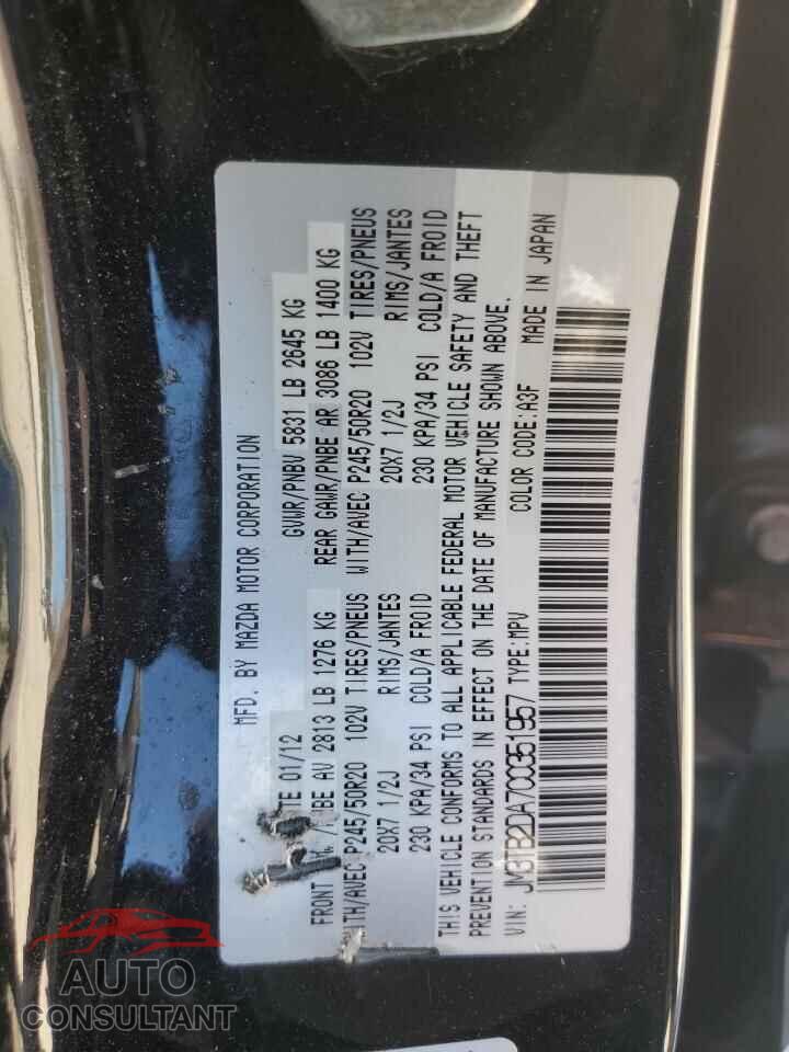 MAZDA CX-9 2012 - JM3TB2DA7C0351957
