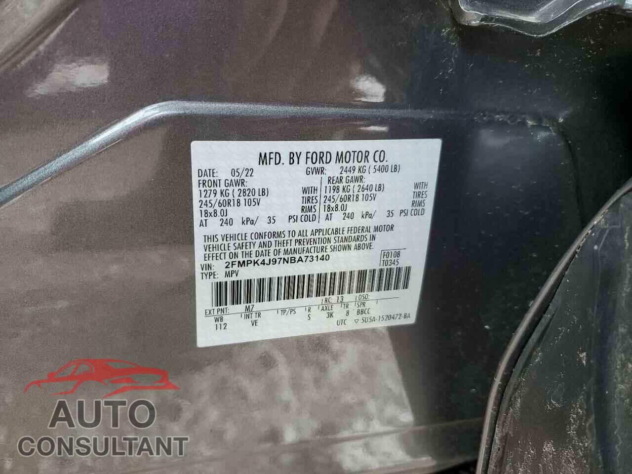 FORD EDGE 2022 - 2FMPK4J97NBA73140