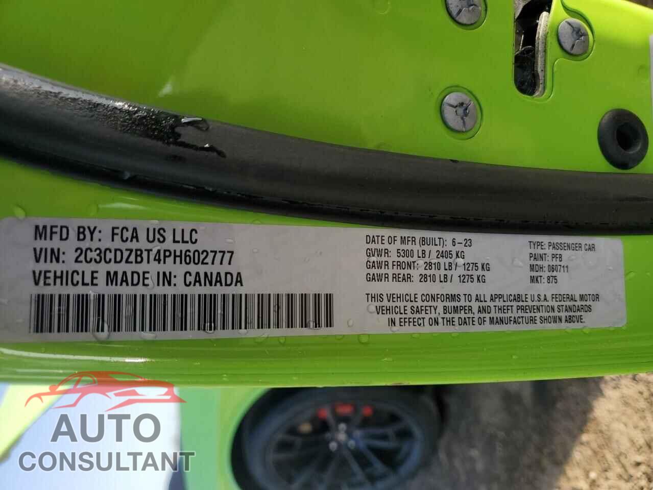 DODGE CHALLENGER 2023 - 2C3CDZBT4PH602777