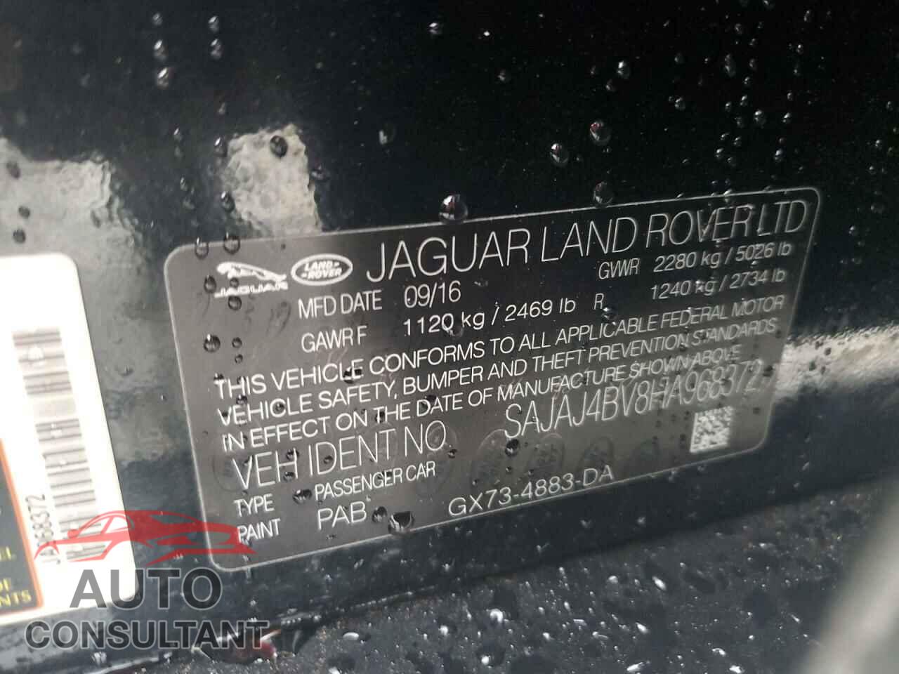 JAGUAR XE 2017 - SAJAJ4BV8HA968372
