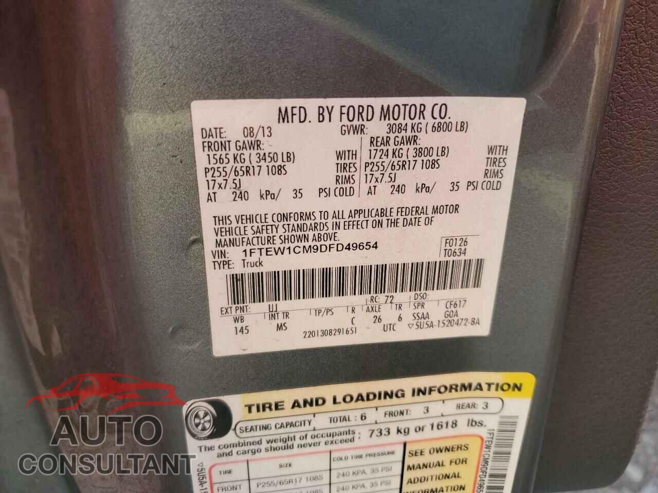 FORD F-150 2013 - 1FTEW1CM9DFD49654