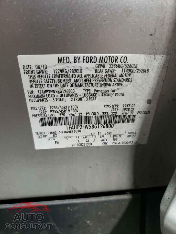FORD TAURUS 2011 - 1FAHP2FW5BG126800