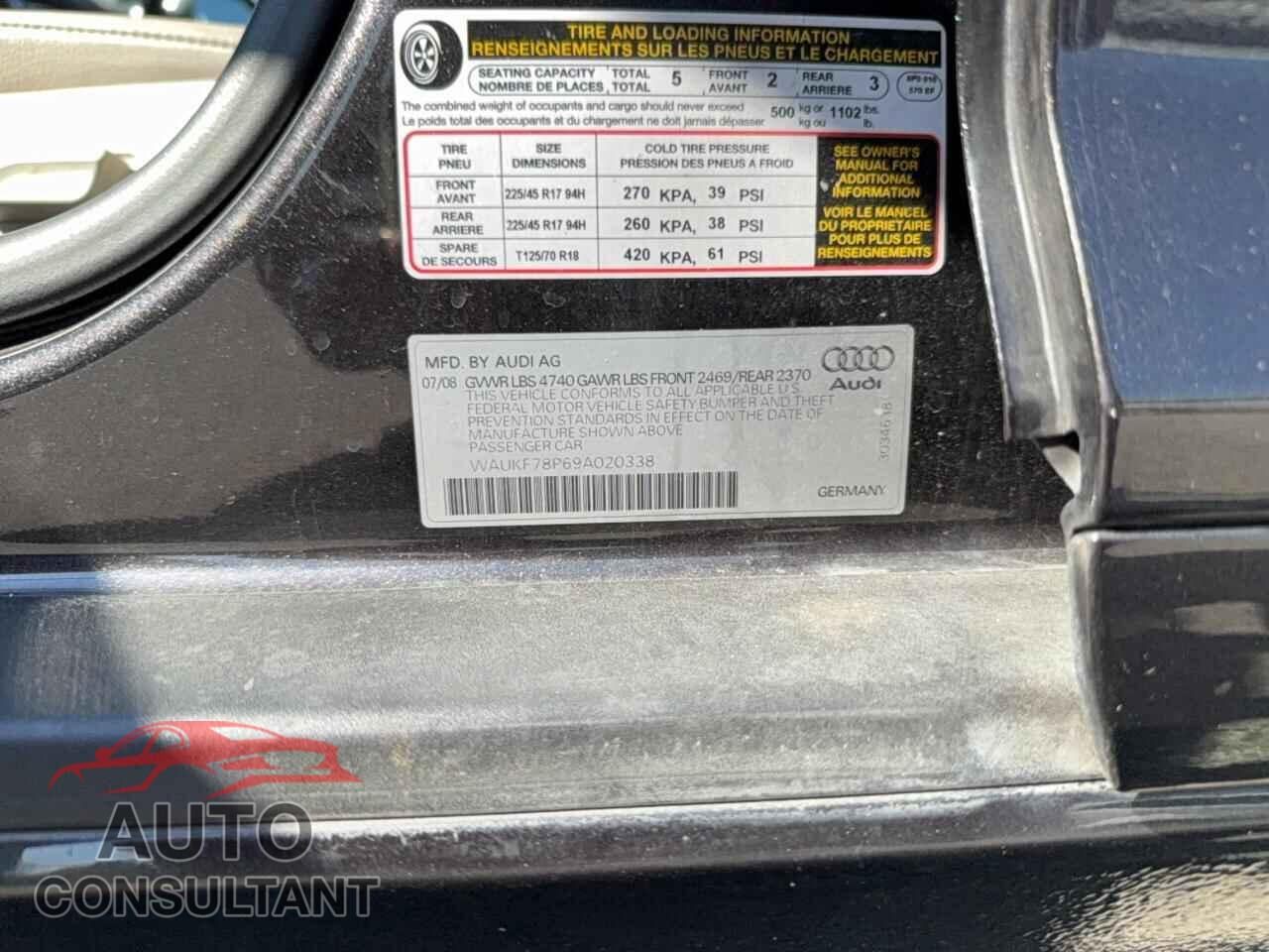 AUDI A3 2009 - WAUKF78P69A020338