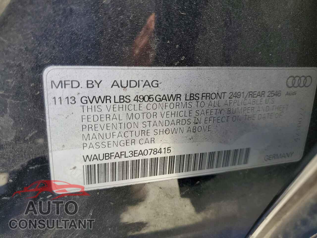 AUDI A4 2014 - WAUBFAFL3EA078415