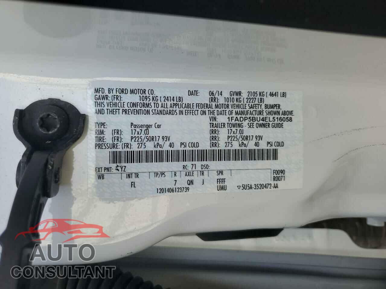 FORD CMAX 2014 - 1FADP5BU4EL516058