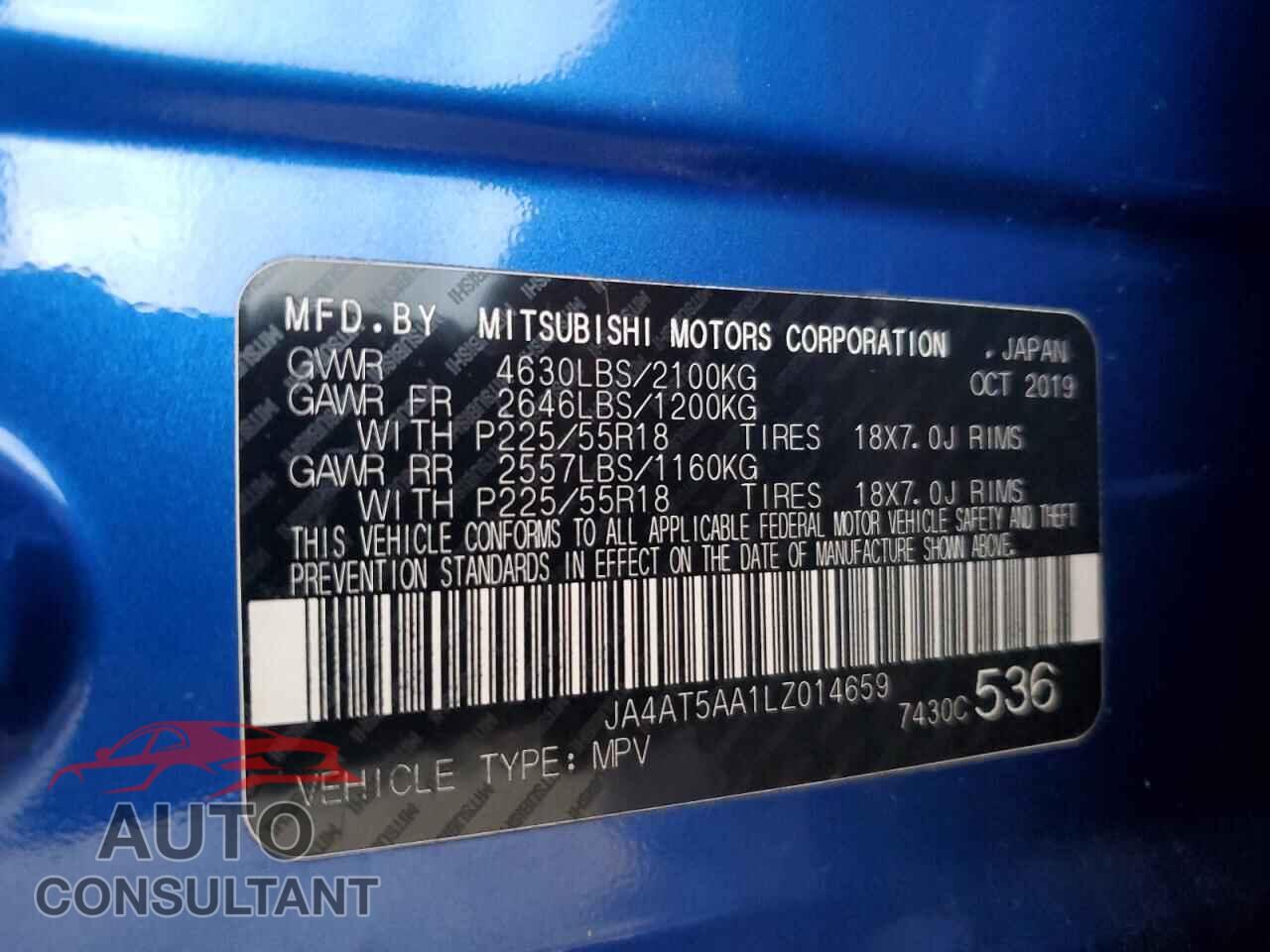 MITSUBISHI ECLIPSE 2020 - JA4AT5AA1LZ014659