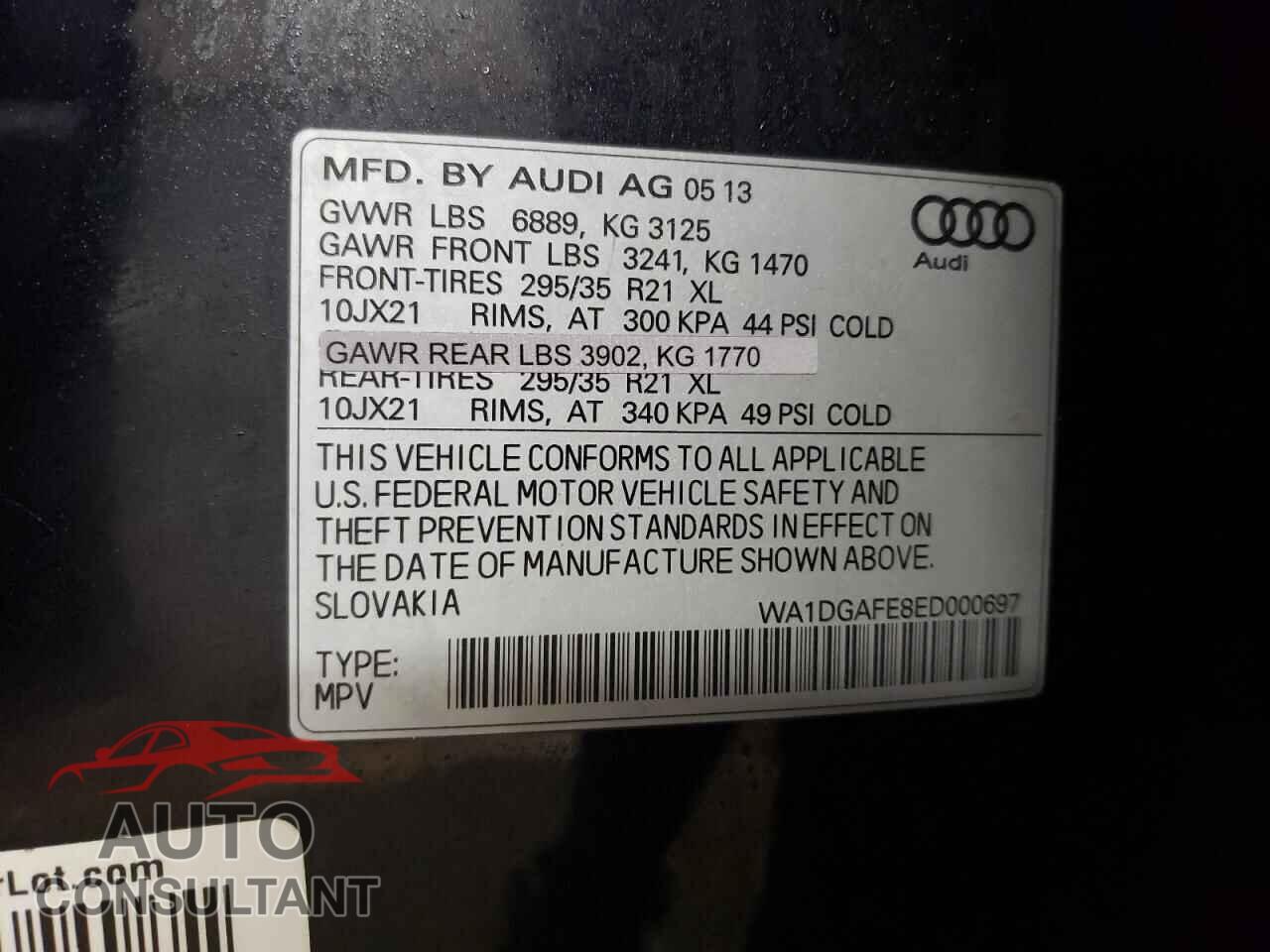 AUDI Q7 2014 - WA1DGAFE8ED000697