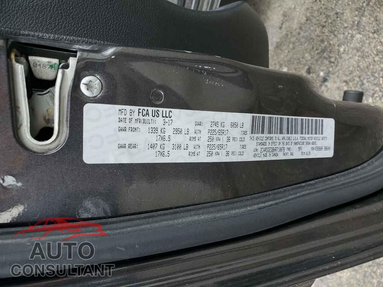 DODGE CARAVAN 2017 - 2C4RDGEG8HR710078
