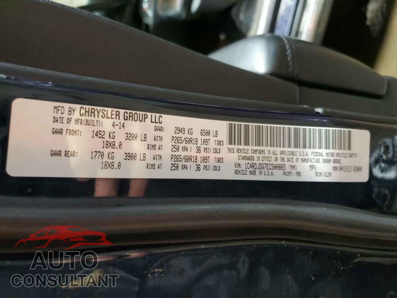 DODGE DURANGO 2014 - 1C4RDJDG7EC500865