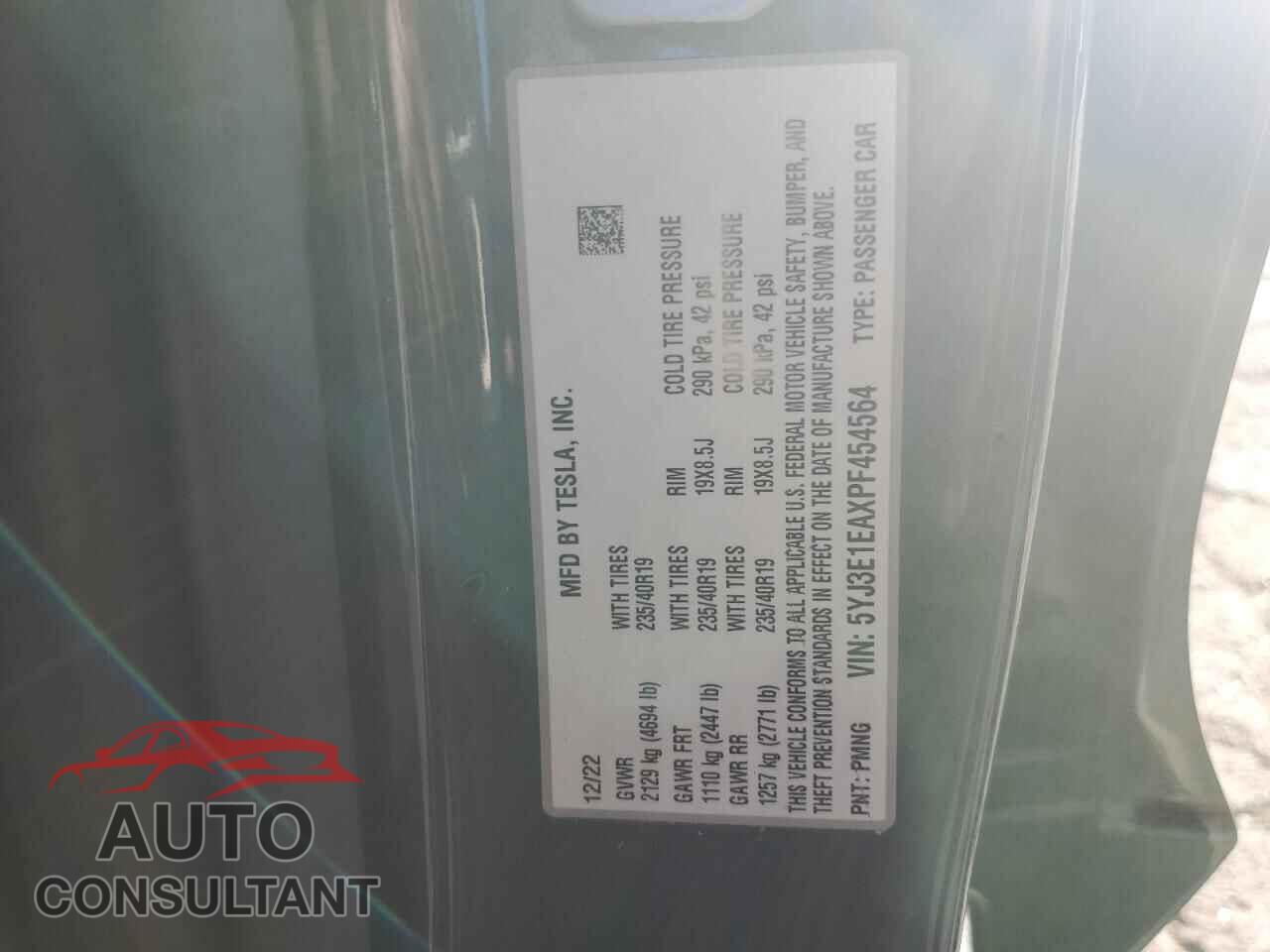 TESLA MODEL 3 2023 - 5YJ3E1EAXPF454564