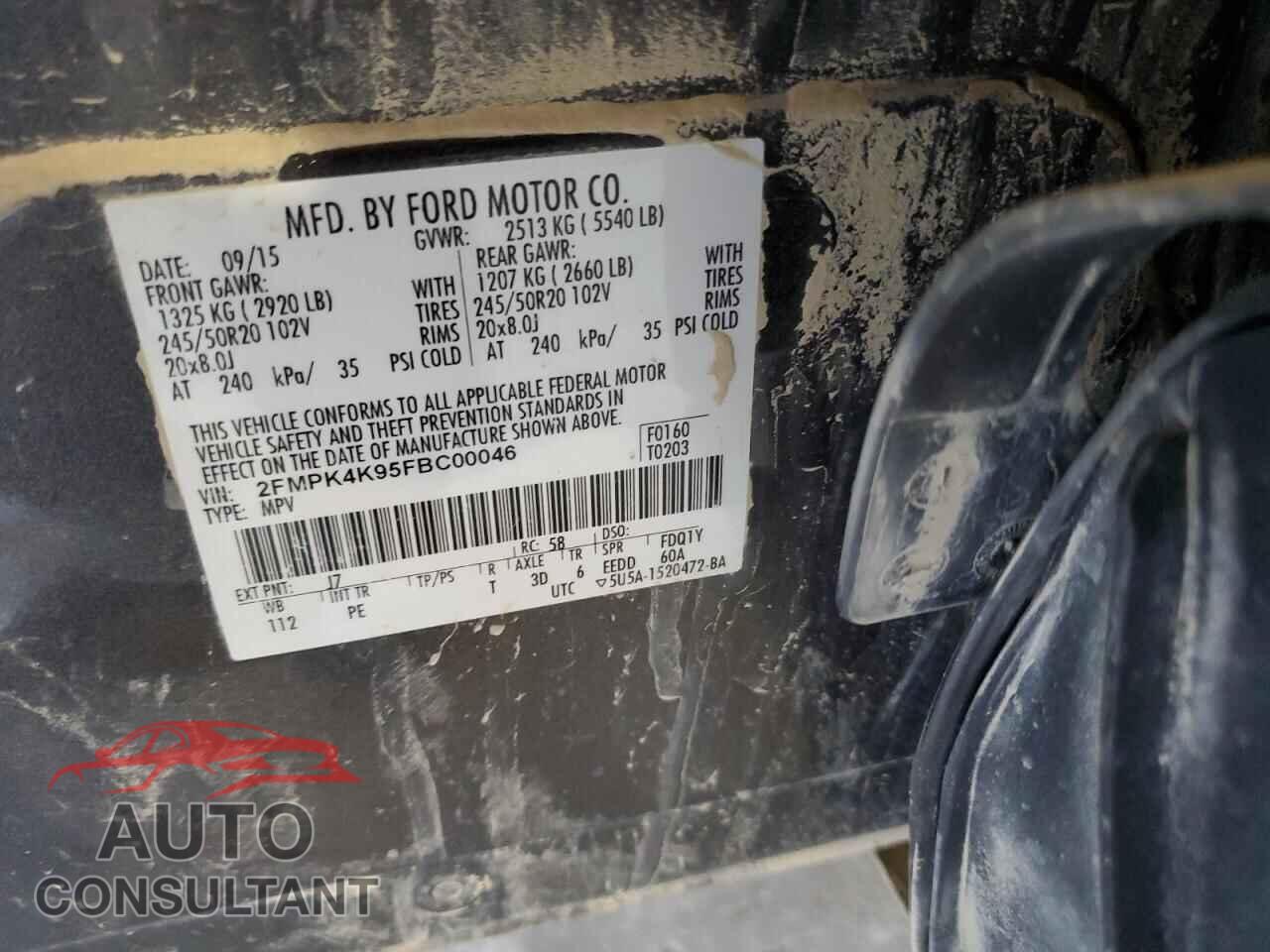 FORD EDGE 2015 - 2FMPK4K95FBC00046