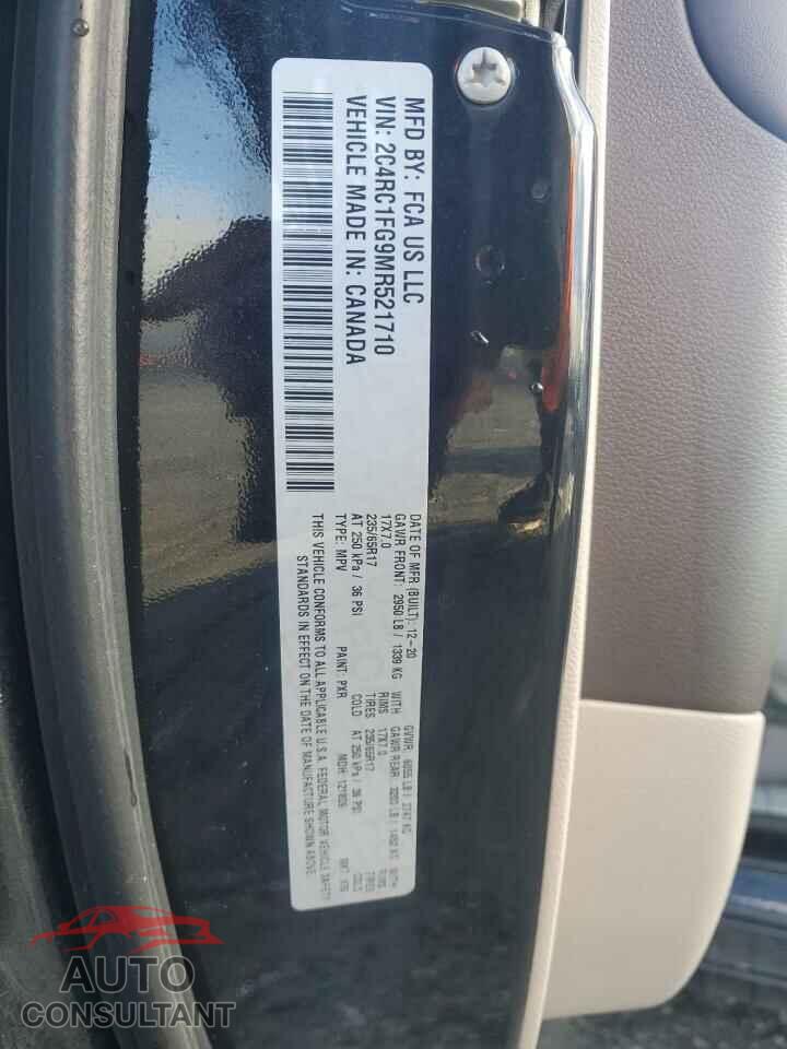 CHRYSLER PACIFICA 2021 - 2C4RC1FG9MR521710