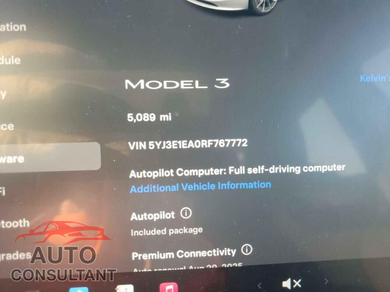 TESLA MODEL 3 2024 - 5YJ3E1EA0RF767772