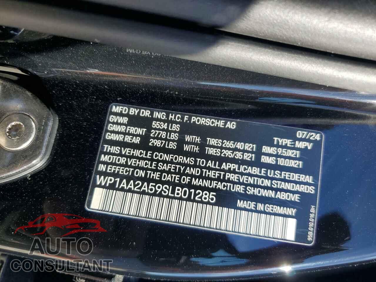 PORSCHE MACAN BASE 2025 - WP1AA2A59SLB01285