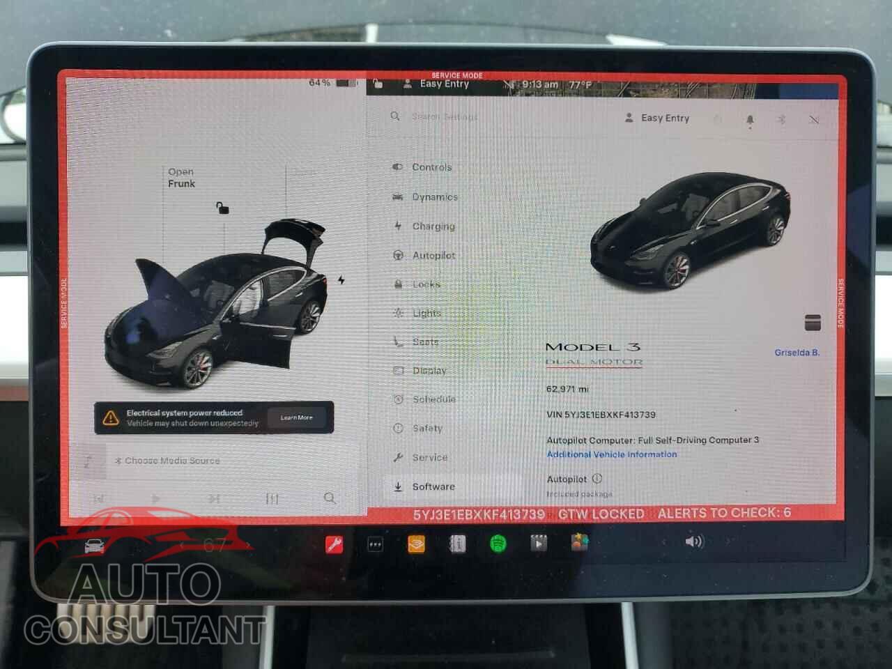 TESLA MODEL 3 2019 - 5YJ3E1EBXKF413739