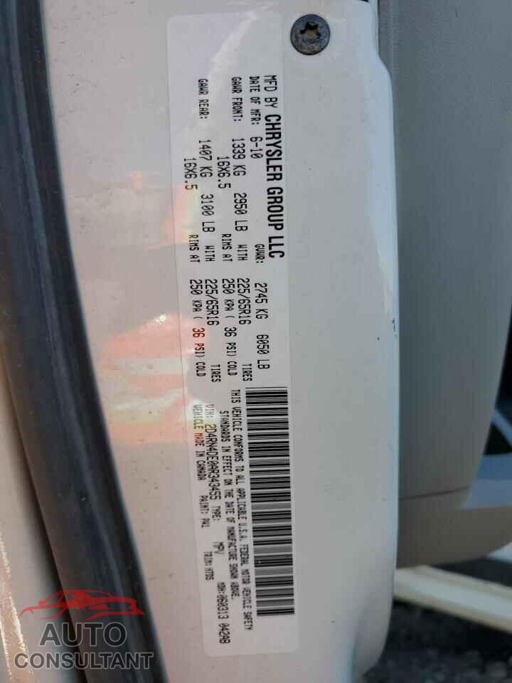 DODGE CARAVAN 2010 - 2D4RN4DE0AR343455