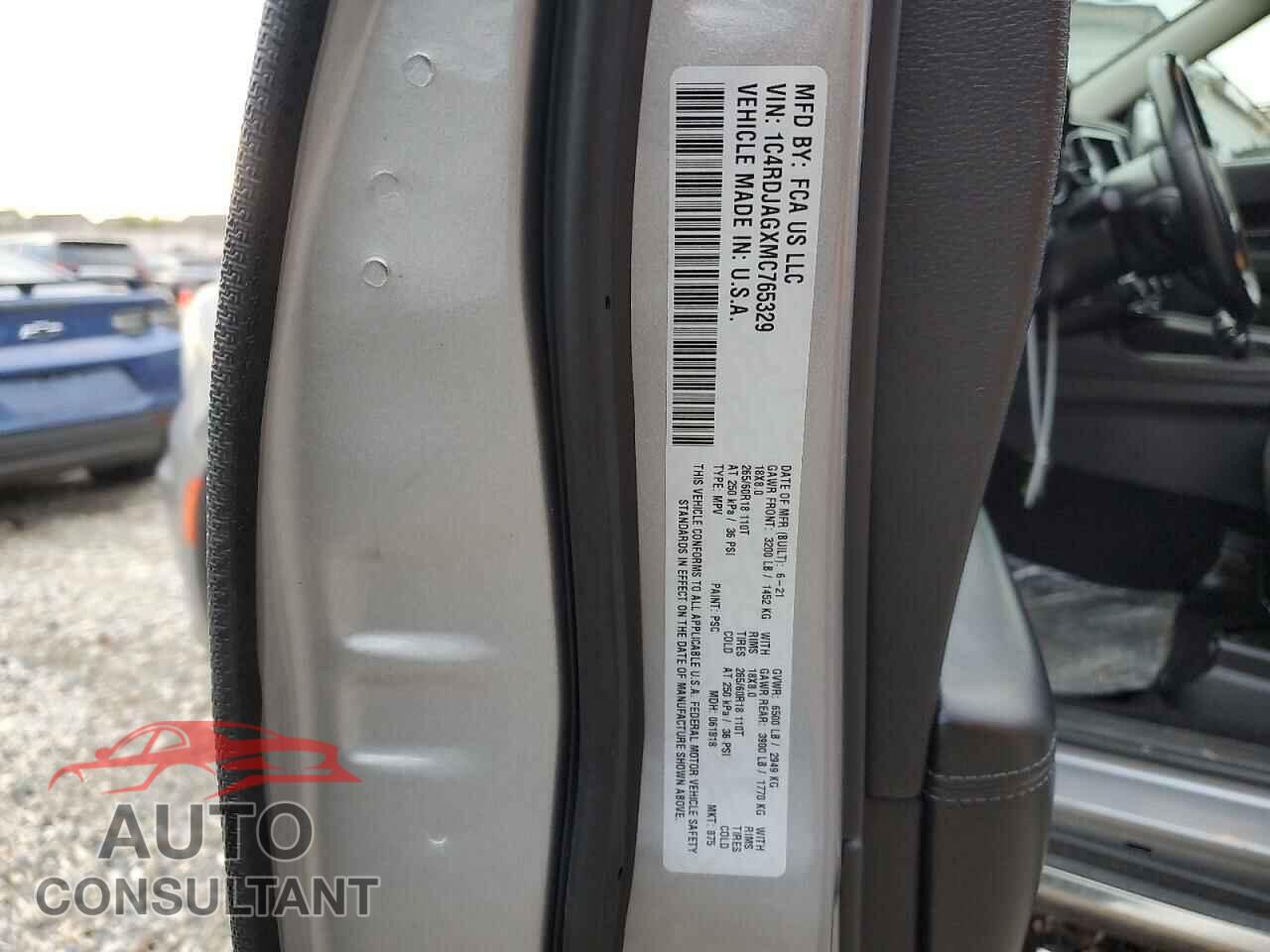 DODGE DURANGO 2021 - 1C4RDJAGXMC765329