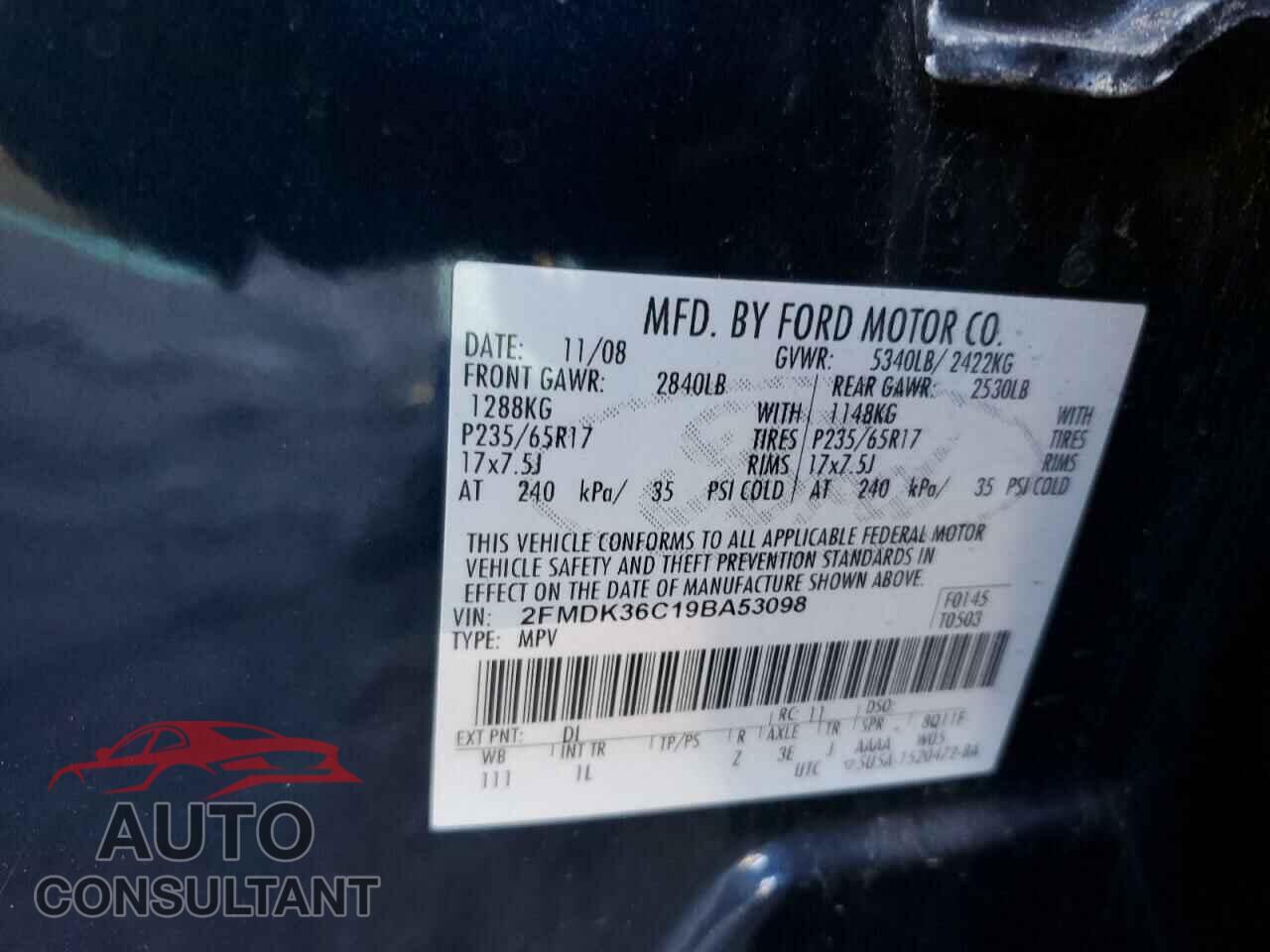 FORD EDGE 2009 - 2FMDK36C19BA53098