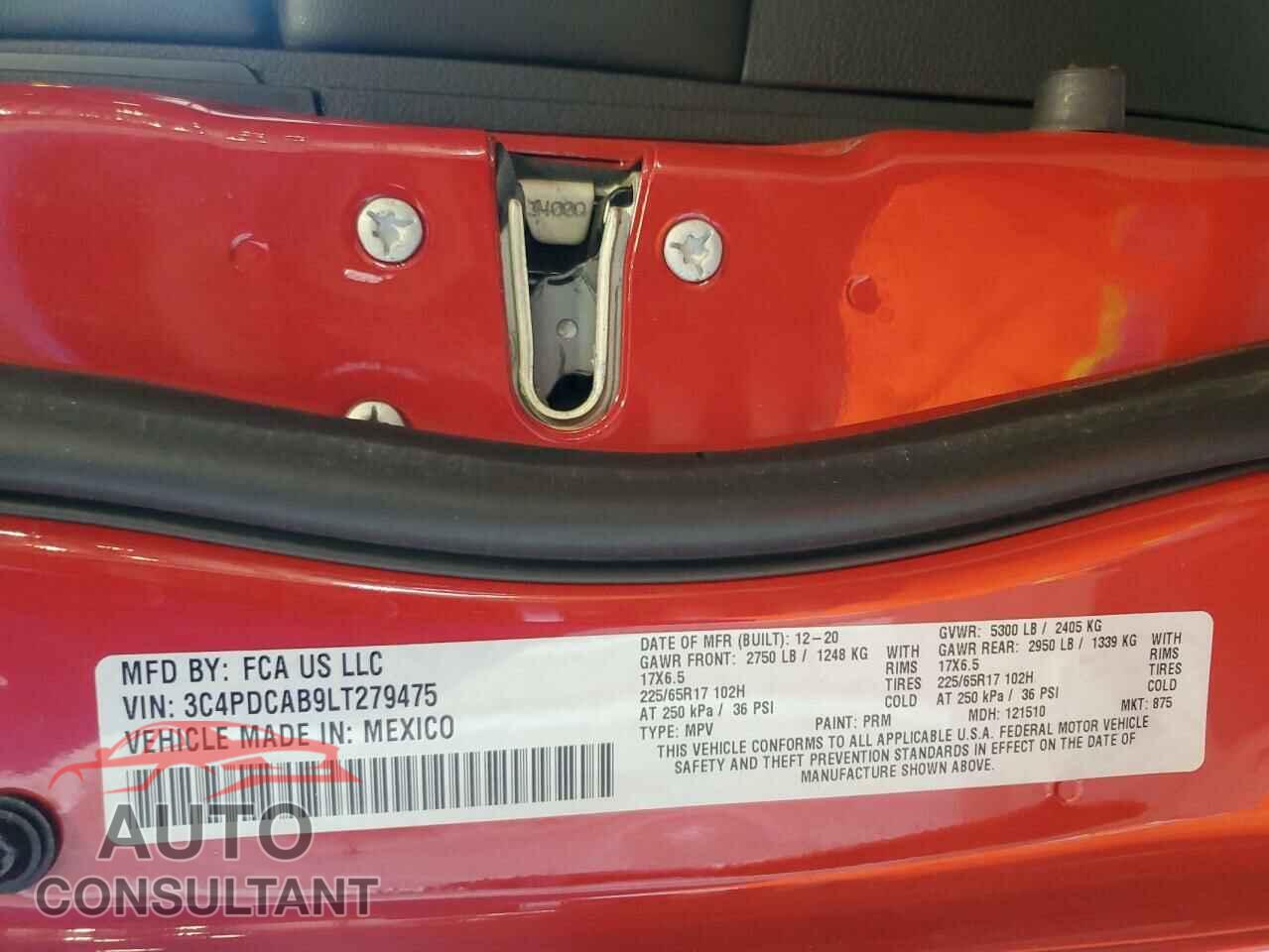 DODGE JOURNEY 2020 - 3C4PDCAB9LT279475
