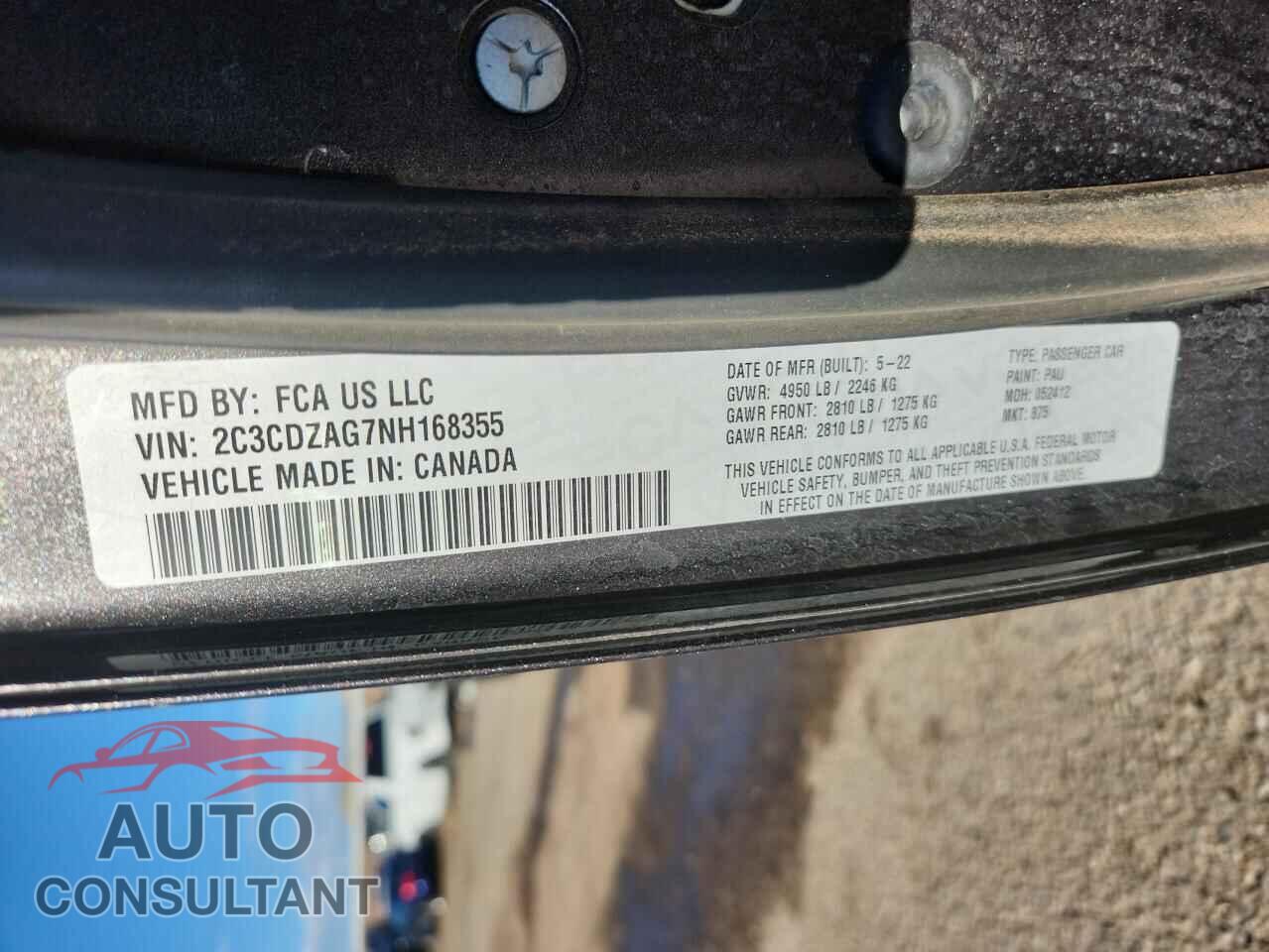 DODGE CHALLENGER 2022 - 2C3CDZAG7NH168355
