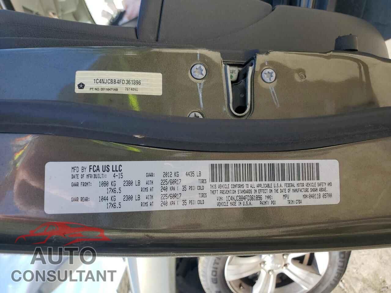 JEEP COMPASS 2015 - 1C4NJCBB4FD361896