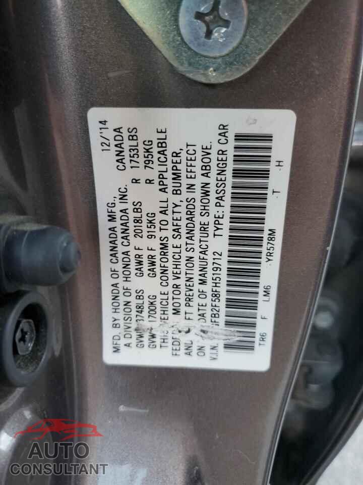 HONDA CIVIC 2015 - 2HGFB2F58FH519712