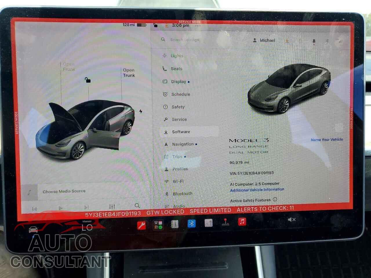 TESLA MODEL 3 2018 - 5YJ3E1EB4JF091193