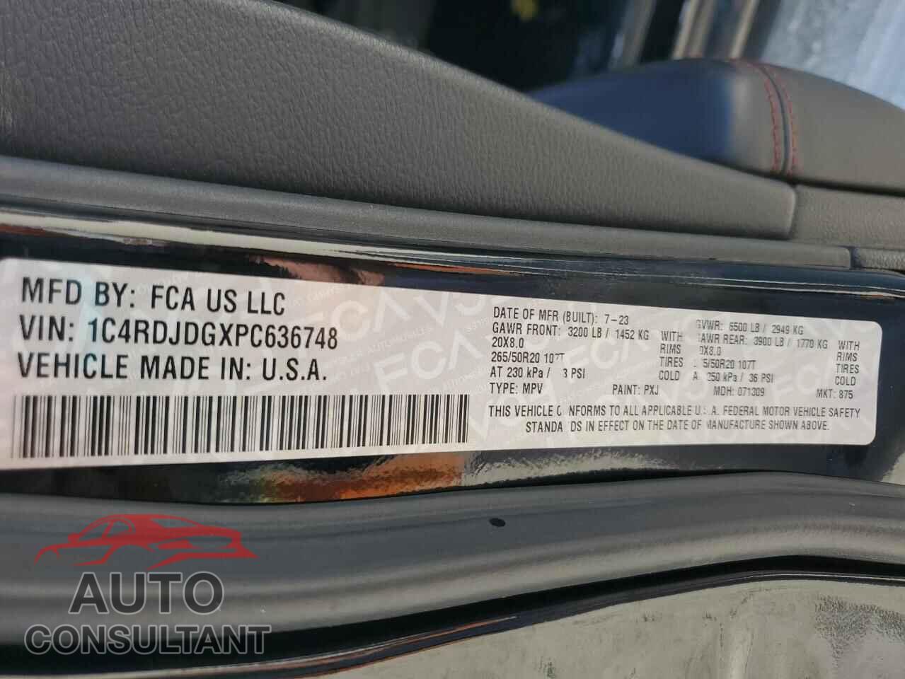 DODGE DURANGO 2023 - 1C4RDJDGXPC636748