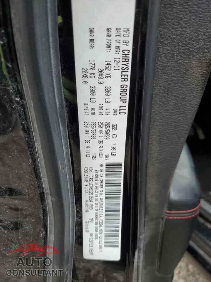 DODGE DURANGO 2012 - 1C4SDJCT0CC211534