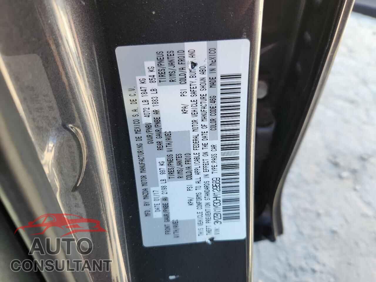 MAZDA 3 2017 - 3MZBN1M30HM129589