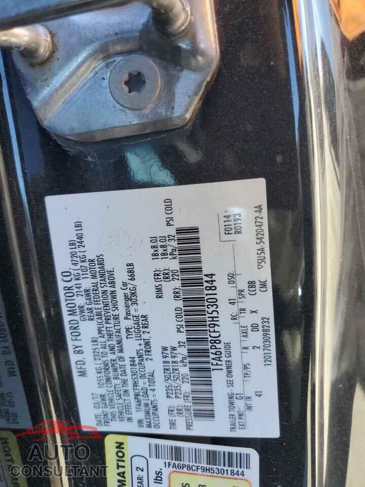 FORD MUSTANG 2017 - 1FA6P8CF9H5301844